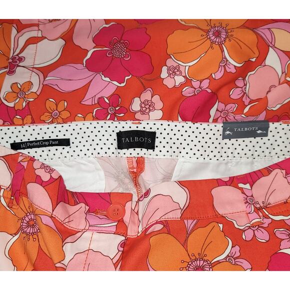 Talbots Perfect Crop Pants in Tossed Flower, Size 14, NWT - Picture 3 of 13